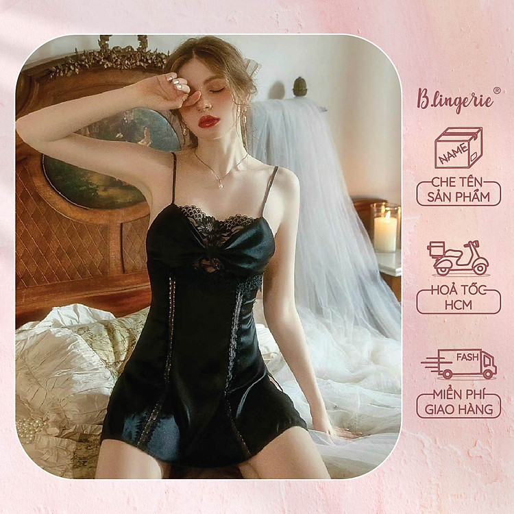 Váy Ngủ Nơ Hai Dây - B.Lingerie