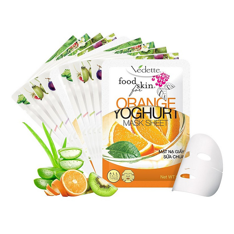 Bộ 10 Mặt Nạ Giấy Sữa Chua Vedette 25g Các Loại