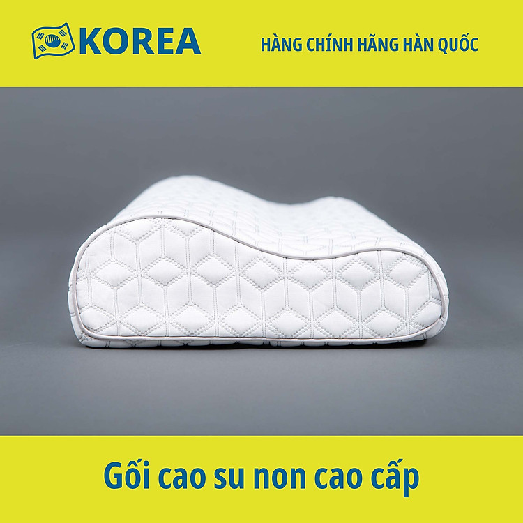 Gối cao su non lượn sóng vỏ lạnh – Hàng chính hãng Mehome Hàn Quốc – Hạn chế ngáy ngủ cả nhà ngủ ngon (MP-045)