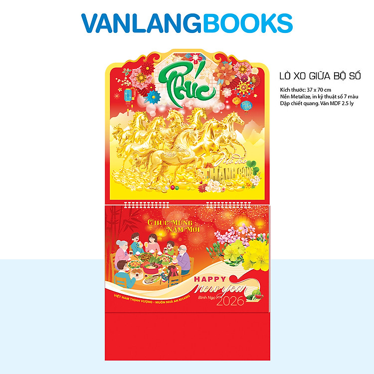 Lịch Treo Tường 2026 Vanlangbooks - Muôn Nhà An Khang (VLLXG01B) Cao Cấp