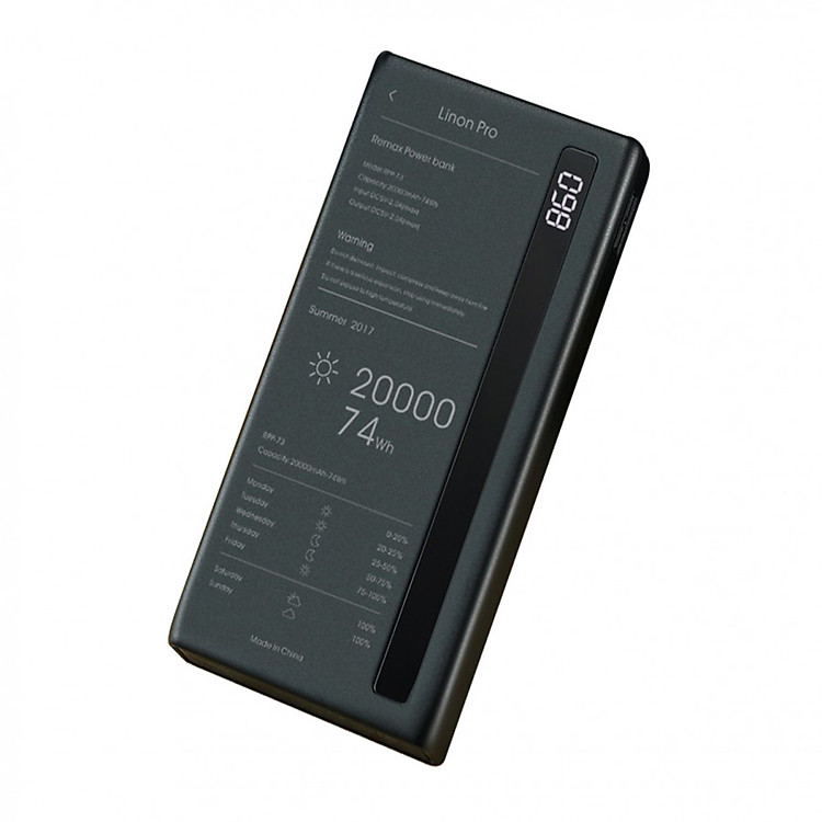 Pin Dự phòng Remax Linon Pro RPP-73 20000mAh - Hàng Chính Hãng