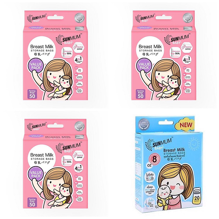Combo 3 Hộp x 50 Túi Sunmum 250ml + Tặng Hộp 20 Túi