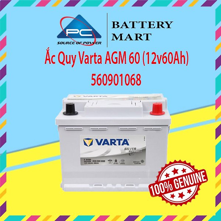 Bình Ắc Quy 12V60Ah, Ắc Quy VARTA AGM 60 LN2 560901068