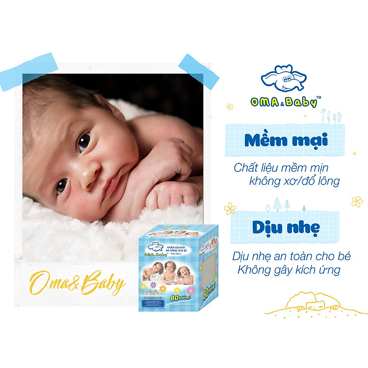 Mua Khăn vải khô đa năng cho bé Oma Chính hãng Giá tốt - Hình ảnh 5