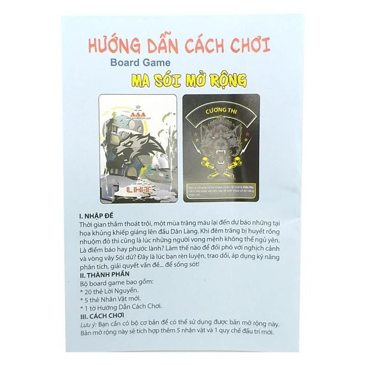 Boardgame Ma Sói Mở Rộng LHT Chính hãng Tiết kiệm - Hình ảnh 3
