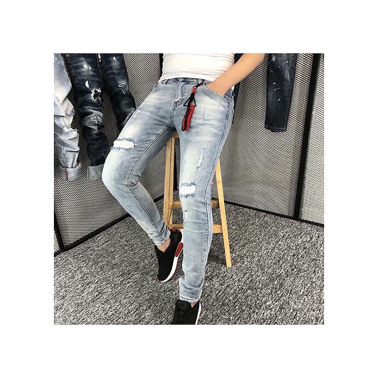 Quần Jean Nam Rách Vải Jean Thun Co Giãn