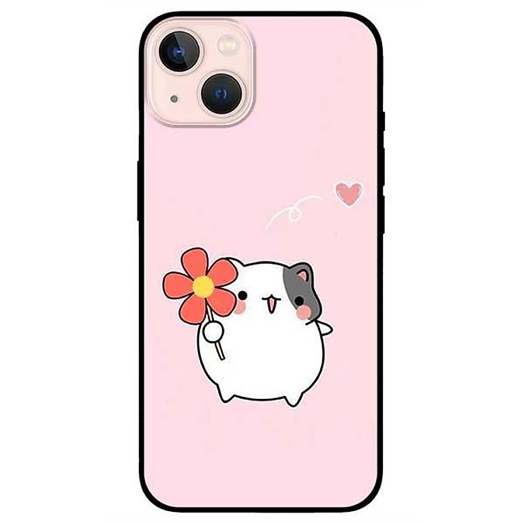 Ốp lưng dành cho Iphone 13 Mini - Iphone 13 - Iphone 13 Pro - Iphone 13 Pro Max - Chú Chuột Cầm Hoa