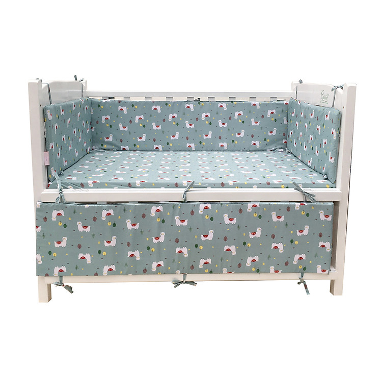 Phụ kiện cũi cho bé - Bộ quây cũi 4 tấm và ga vải bọc đệm cũi cho bé