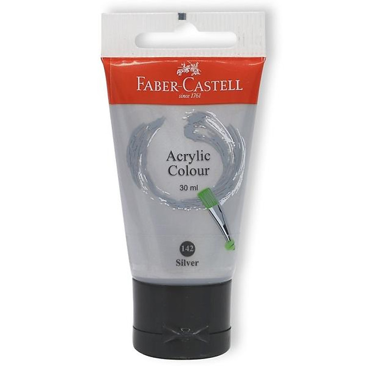 Tuýp Màu Vẽ Acrylic 30ml Silver (Bạc) Faber 183011