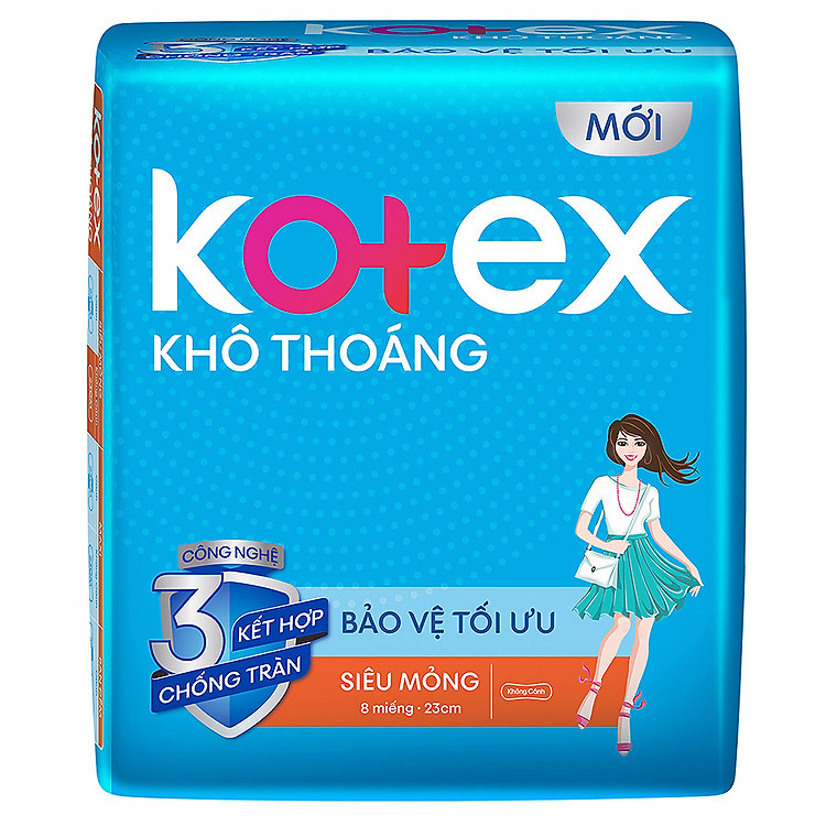 Băng Vệ Sinh Kotex Khô Thoáng Lưới Siêu Thấm - Siêu Mỏng Không Cánh 8