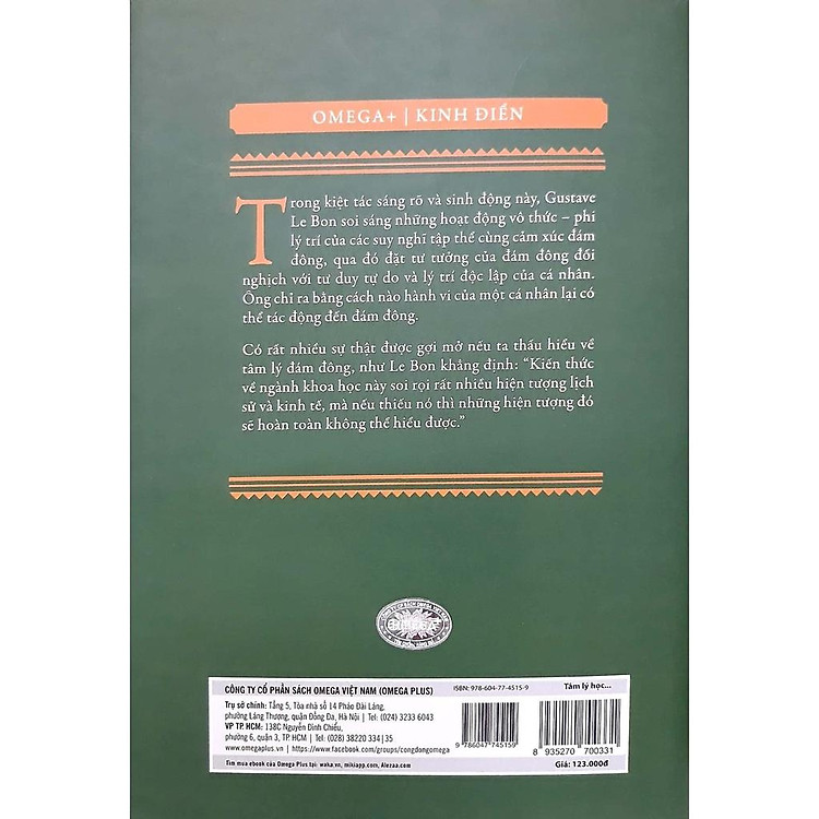 Sách Tâm Lý Học Đám Đông (Tái Bản Mới Nhất) - Alphabooks - BẢN QUYỀN