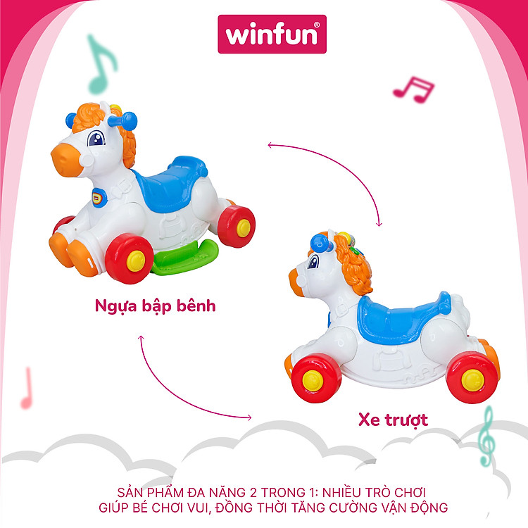 Ngựa bập bênh chòi chân Winfun 0760-NL Chính hãng Giá tốt - Hình ảnh 3