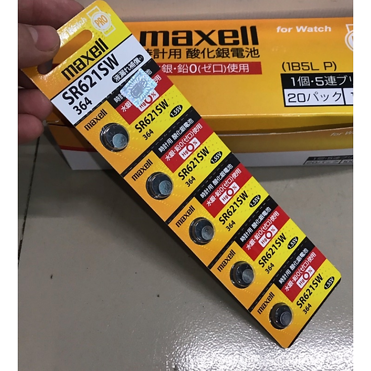 5 Viên Pin Đồng Hồ SR626 / SR621 / SR716 / SR521 / SR616 / SR516 / SR721 / SR920 / SR927 Maxell Chính Hãng