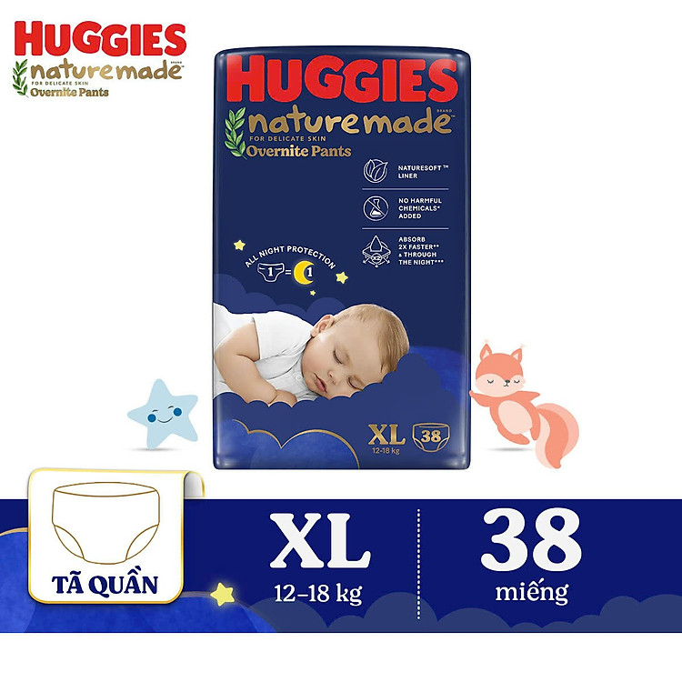 Tã quần Huggies Naturemade XL 38 miếng Ưu đãi - Hình ảnh 2