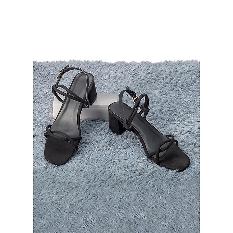 Giày cao gót sandal đế vuông quai nhỏ