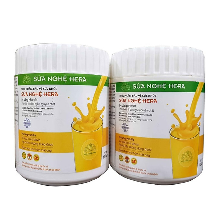 Sữa nghệ Hera hộp 100g giúp giảm đau bao tử, dạ dày, tá tràng, lợi sữa, giảm nám và đẹp da