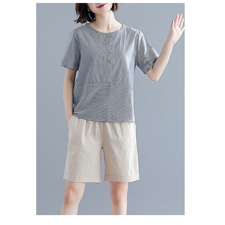 quần short nữ lưng chun dáng đứng chất vải đũi