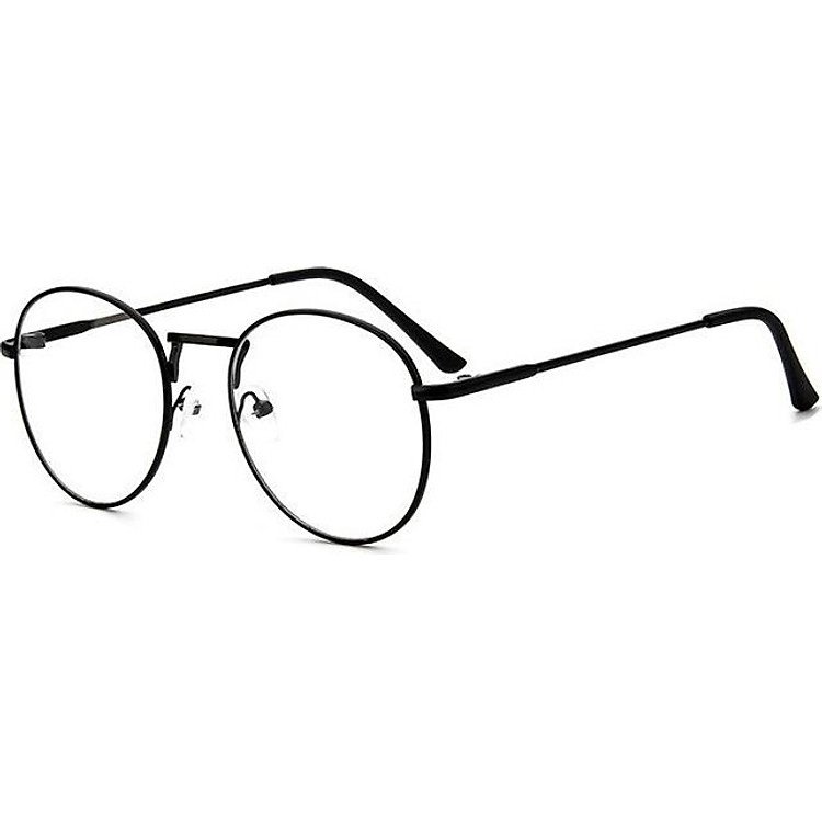 Kính Giả Cận Nam Nữ Gọng Kính Cận Không Độ Mắt Tròn Gọng Đen