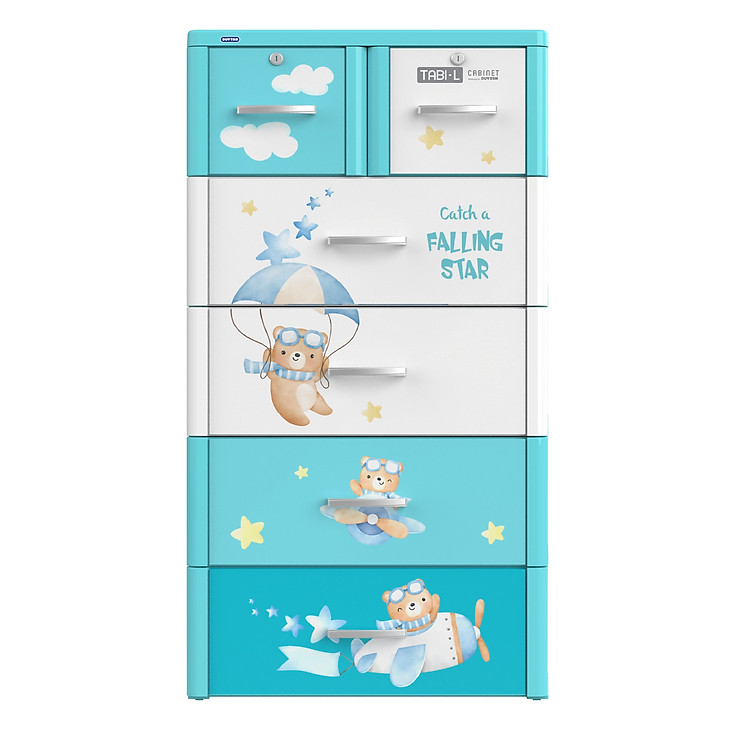 Tủ Tabi-L 5 Tầng DUY TÂN Nhựa PP/ABS Gồm 4 Hộc Lớn và 2 Hộc Nhỏ, Tủ Quần Áo Đa Năng, Tiện Lợi