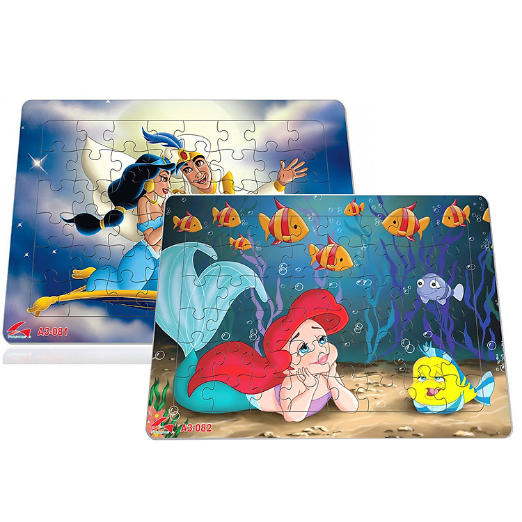 Mua Bộ 2 tấm xếp hình Nàng tiên cá và Aladin Chính hãng Tiết kiệm