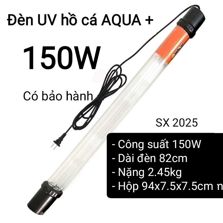Đèn UV 150W AQUA SUV+ Diệt Khuẩn, Rêu Tảo Hồ Cá Koi , Xử Lý Nước Thải, Nước Sinh Hoạt Trong 7 Ngày
