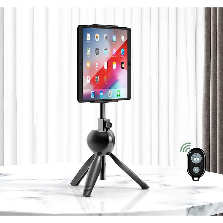Chân Máy Chụp Ảnh, Quay Phim, Livestream Kẹp Ipad, Điện Thoại LT04 - Có Điều Khiển Từ Xa - Hàng Nhập Khẩu