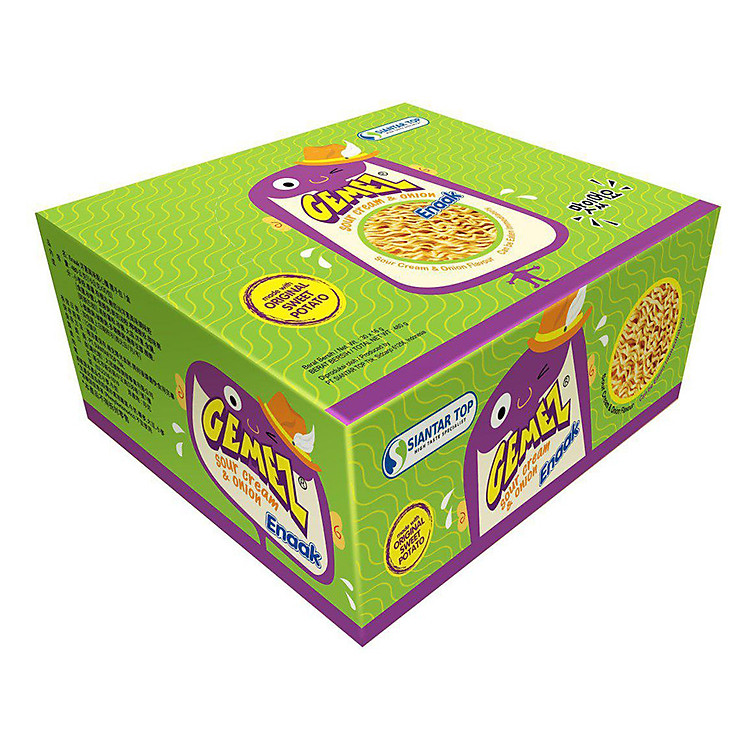 Hộp 30 Gói Mì Snack Kem Chua Hành Tây Gemez Enaak (16g)