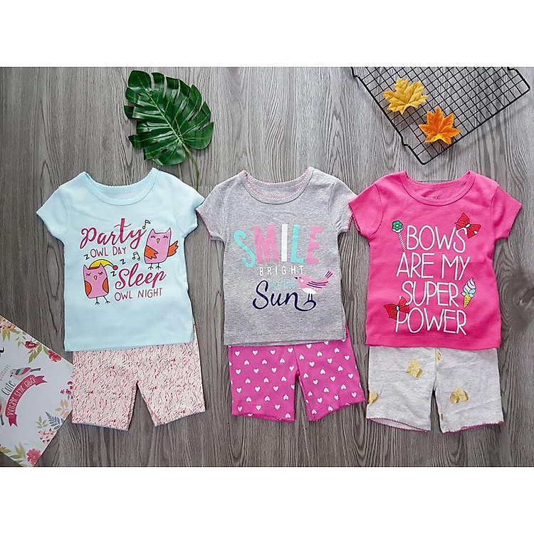 Đồ Bộ Bé Gái Cotton Dễ Thương - 1 Bộ (Giao màu ngẫu nhiên)