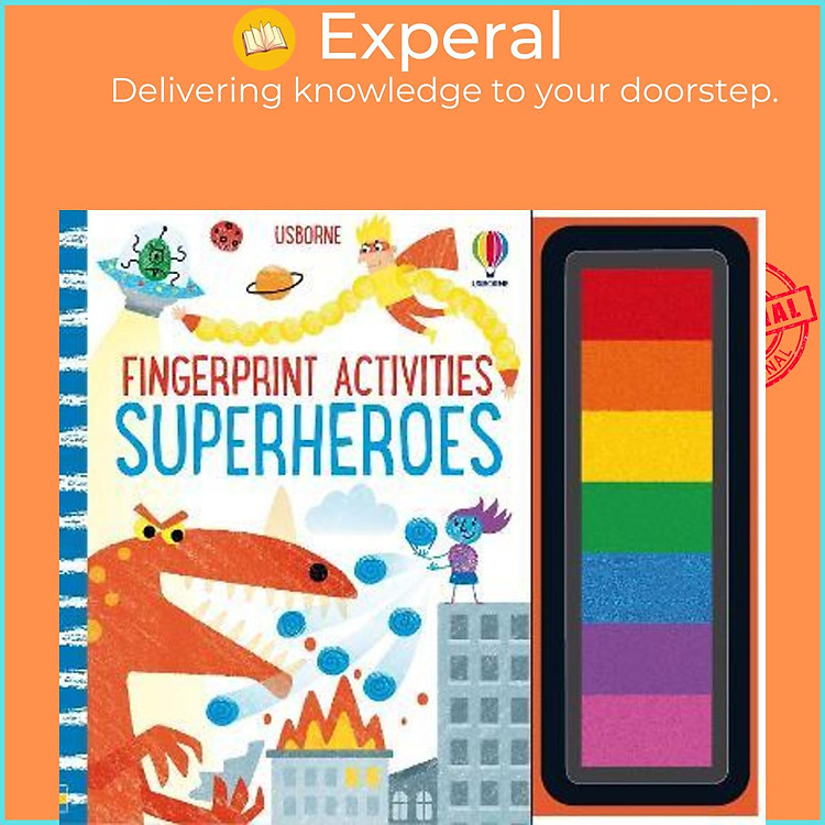 Sách - Fingerprint Activities Superheroes by Fiona Watt (UK edition, paperback)
