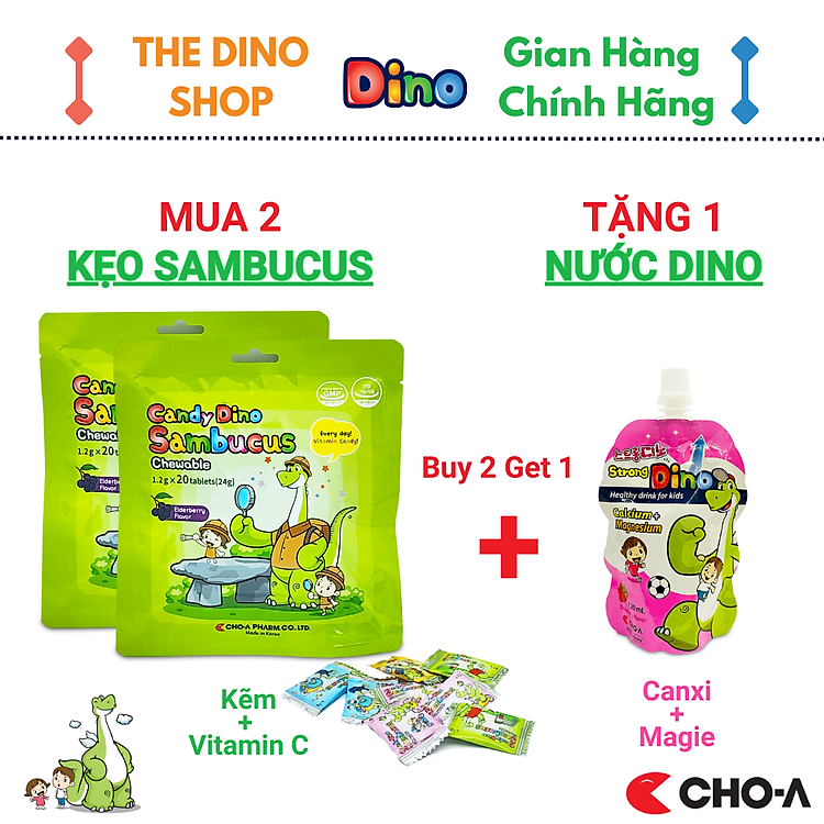 Tìm mua tại Avakids:Nơi Kẹo Dino Sambucus Bổ Sung Kẽm C Chất lượng, tràn ngập Khuyến mãi, Ưu đãi