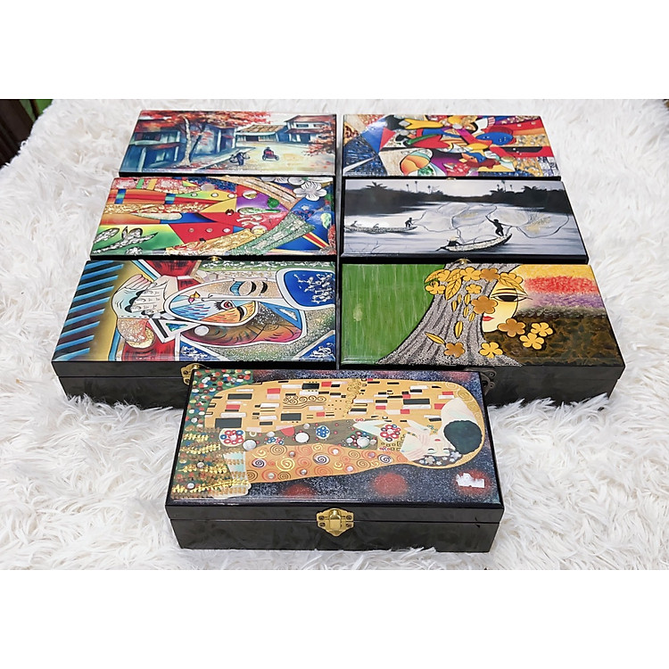 Hộp nữ trang Sơn Mài Thanh Bình Lê (14x24x6 cm)