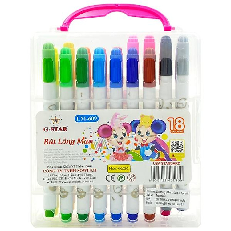 Hộp Bút Lông Màu Gstar 609-18 (18 chiếc)