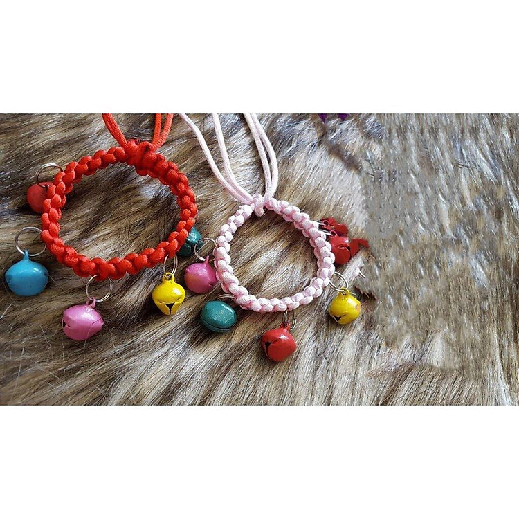 Combo 2 vòng cổ tết có chuông cho chó mèo - màu ngẫu nhiên