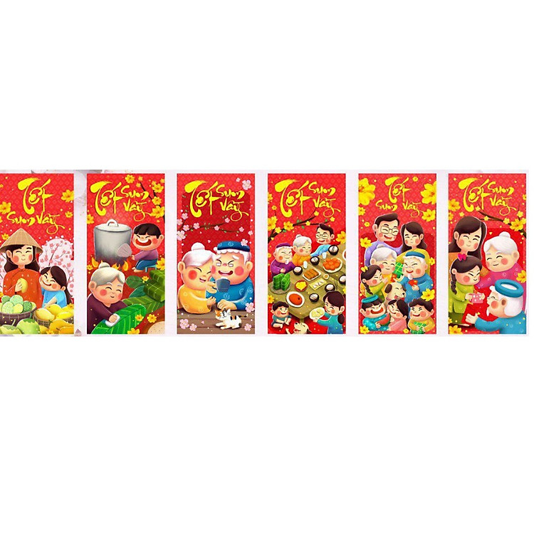 Bao Lì Xì - Tết Sum Vầy (Bộ 6 Cái)
