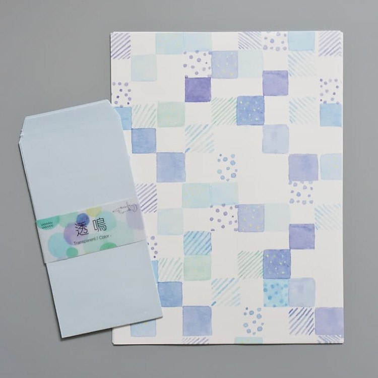 Set giấy viết thư envelope phong cách xanh EN003