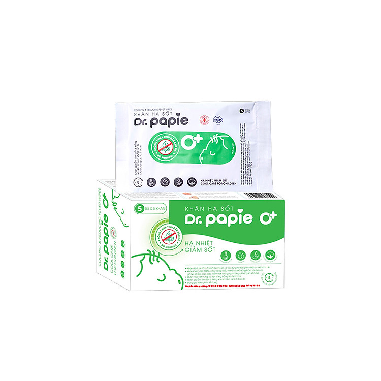 Khăn hạ sốt Dr.Papie 0+ (5 gói) Chính hãng Giá rẻ - Hình ảnh 3