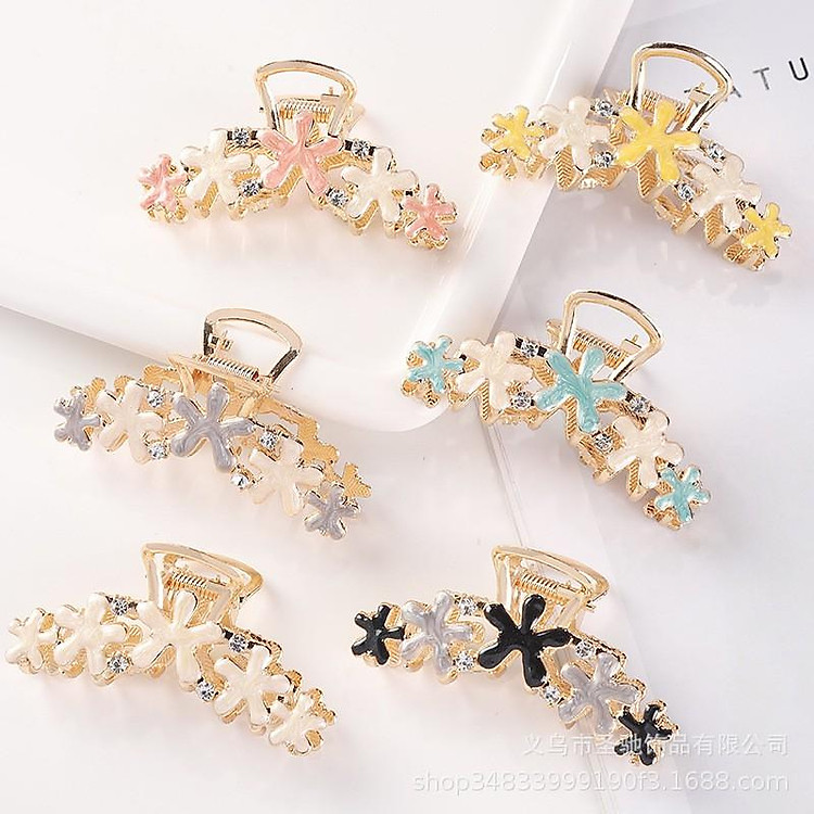 Kẹp tóc Giảm 1k Khi Nhập Kẹp Tóc Kim Loại Đính Hoa Sang Trọng