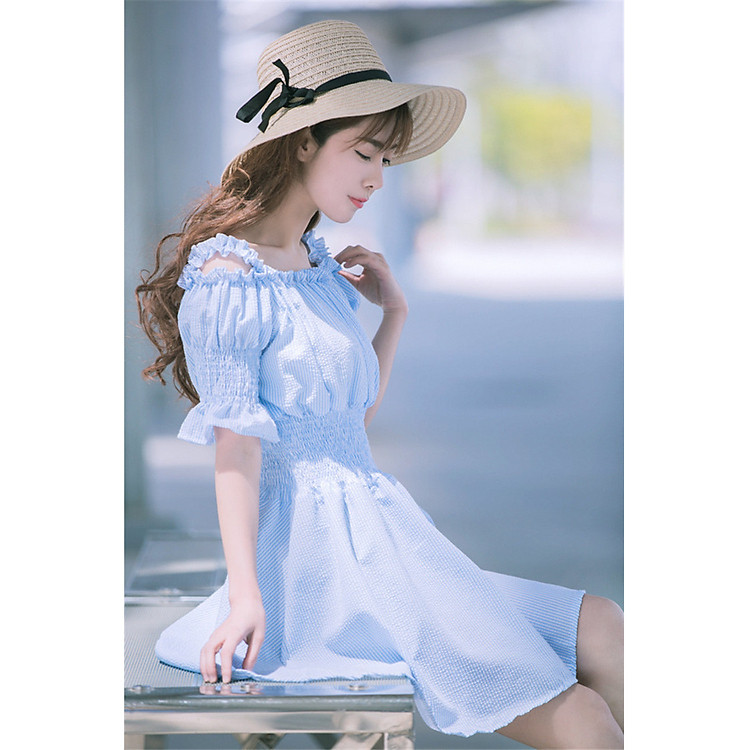 Đầm 2 dây nữ bánh bèo, đầm xòe đi biển Free size Haint Boutique Da133