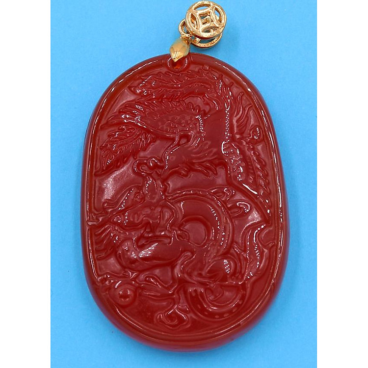 Mặt dây chuyền Ngọc Bội Long Phụng - mã não đỏ MLPMNO1