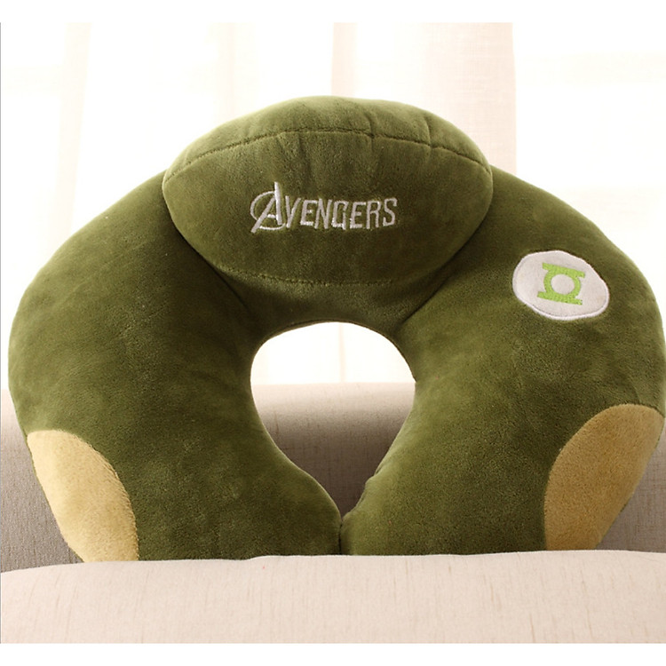 Gối tựa cổ Chữ U SIÊU NHÂN đa năng siêu cute, gối kê đầu ngủ trưa văn phòng nỉ nhung Siêu Mịn