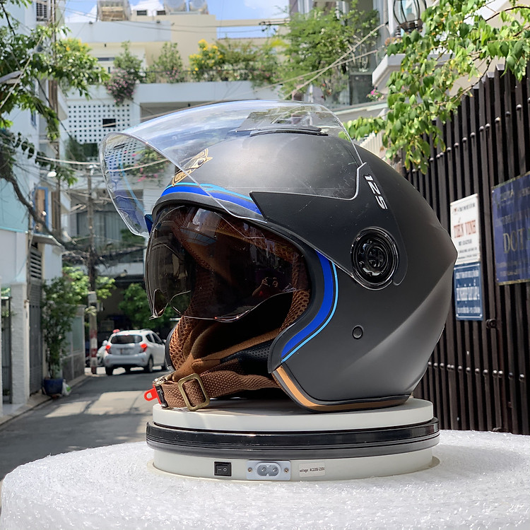 Mũ Bảo Hiểm ¾ Đầu Hai Kính Dành Cho Phượt Thủ Nhiều Màu Cá Tính Napoli N125