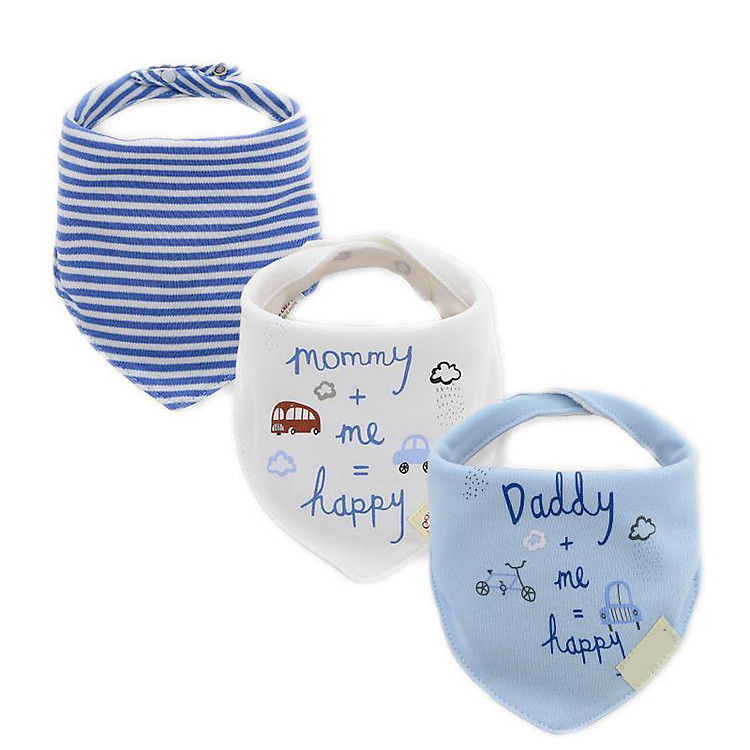 Bộ 3 yếm tam giác cotton cho bé nhiều mẫu để lựa chọn