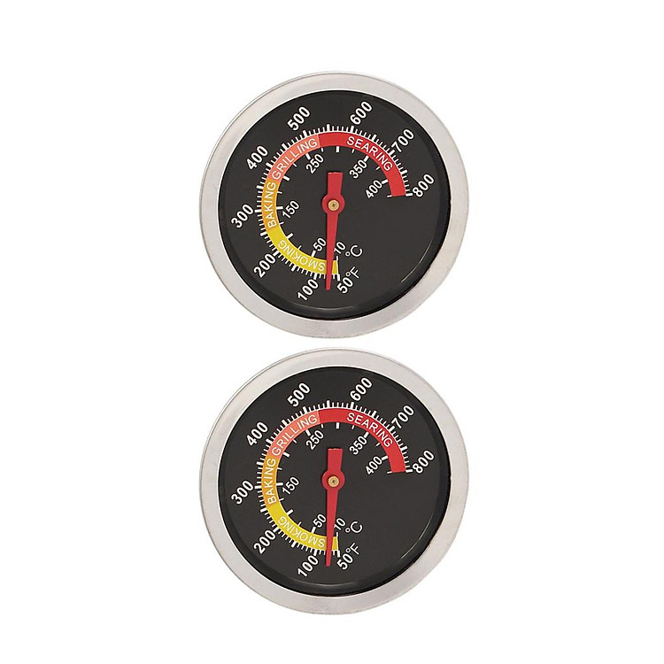 2Pcs BBQ Smoker Grill Thermometer Temperature Gauge 10-400 Degree