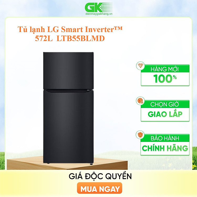 LTB55BLMD - Tủ lạnh LG ngăn đá trên Smart Inverter 572L màu đen LTB55BLMD - Hàng Chính Hãng - Chỉ Giao Hồ Chí Minh