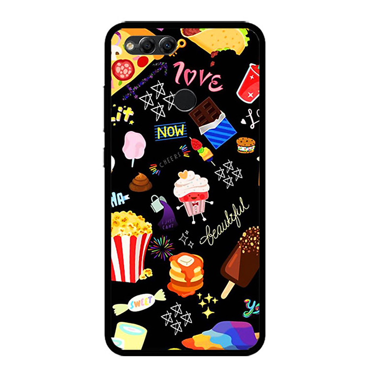 Ốp lưng cho điện thoại Huawei Honor 7X - 0197 FOOD - Viền TPU dẻo - Hàng Chính Hãng