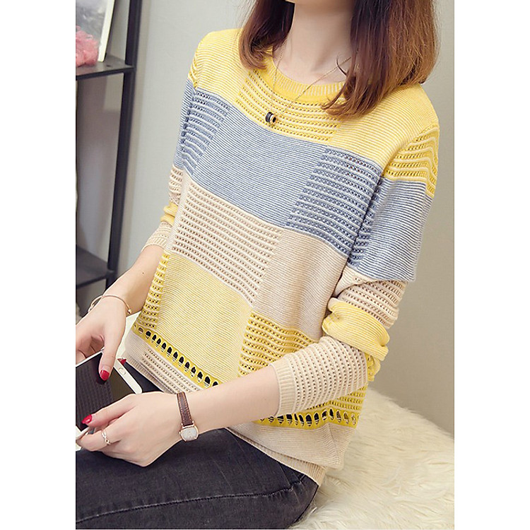 Áo len nữ phối màu trẻ trung Haint Boutique 07
