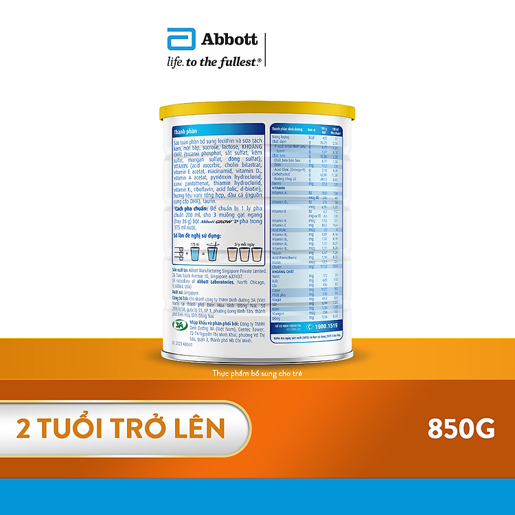 Sữa Abbott Grow 2+ 850g cho trẻ Đảm bảo Tiết kiệm - Hình ảnh 5
