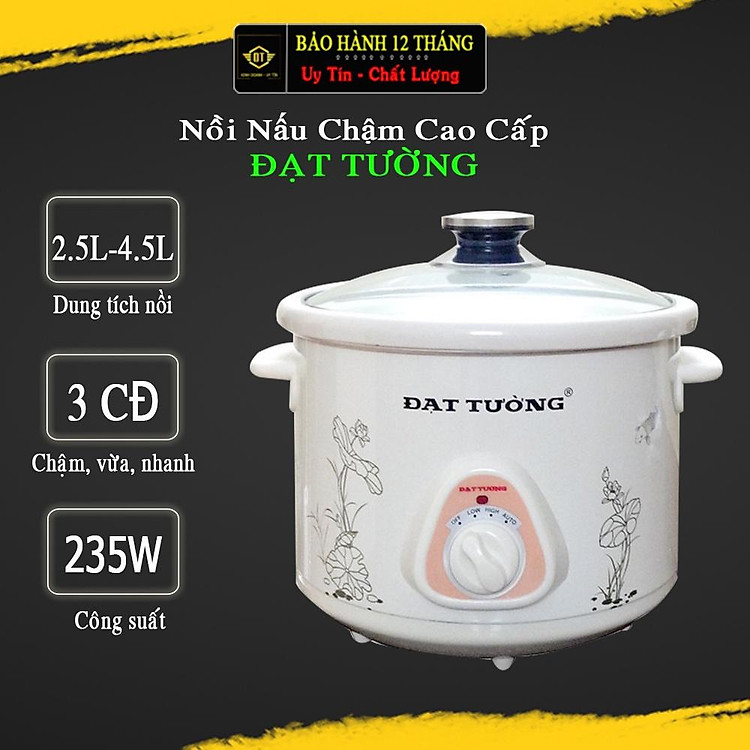 Nồi Nấu Chậm, Nồi Kho Cá Đa Năng, Hầm Gà Nguyên Con, Nồi Nấu Cháo Đạt Tường.