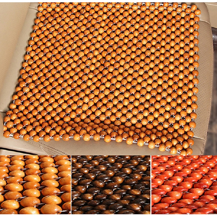Miếng đệm lót ghế hạt tròn gỗ hương cao cấp 45x45 cm - Hàng chính hãng (Giao màu ngẫu nhiên)