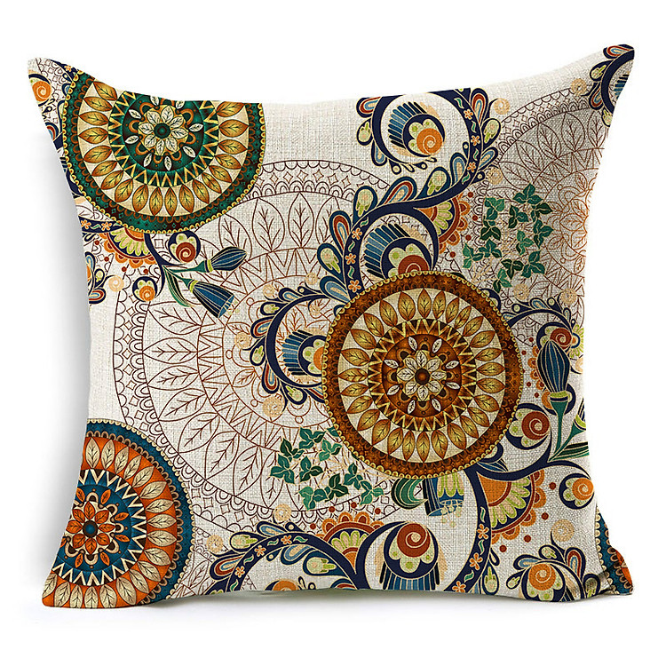 Gối Tựa Lưng Sofa Thổ Cẩm Mandala